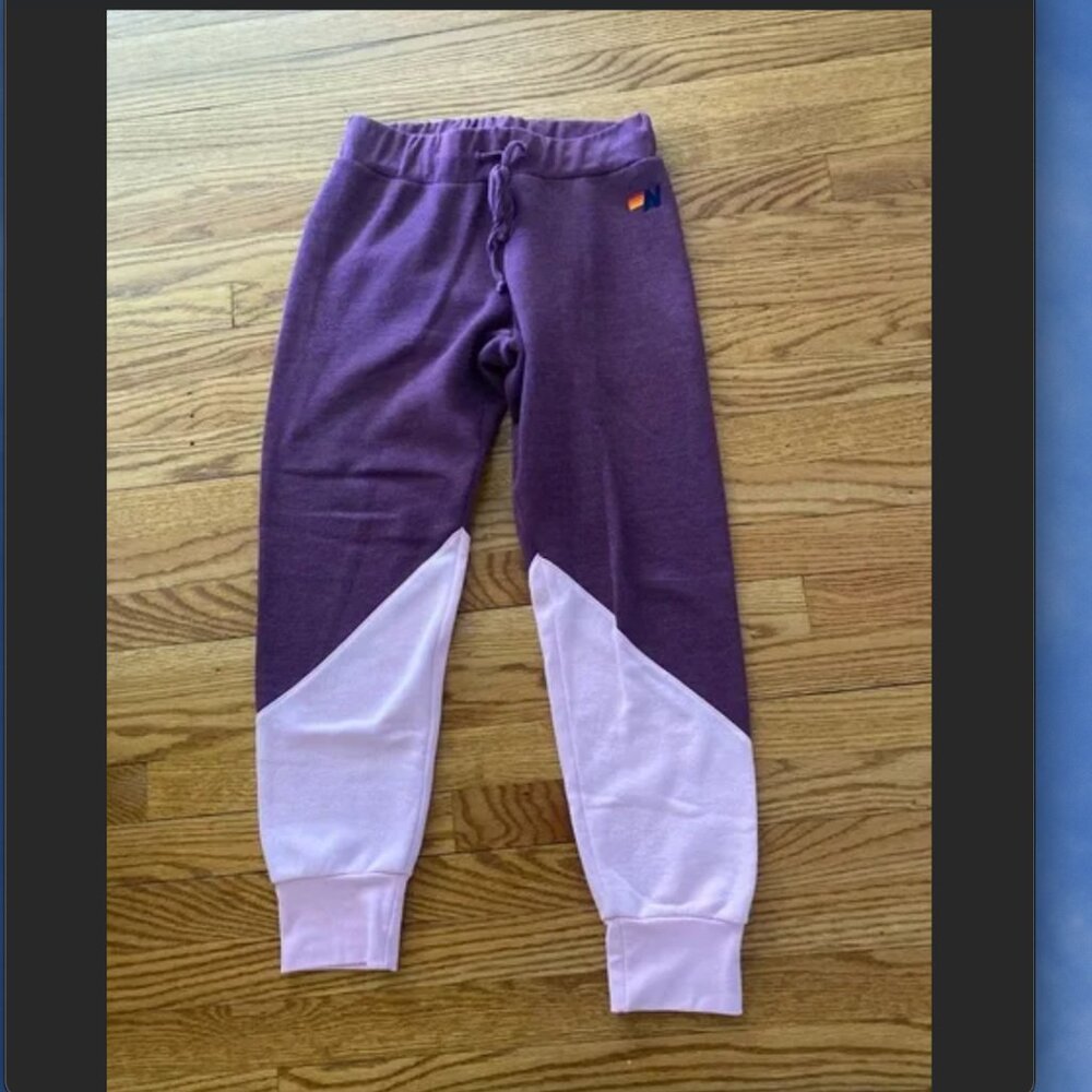 Aviator Nation Color block Purple / Pink Sweatpants Size Small